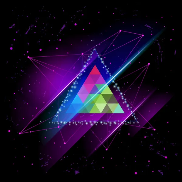 Hipster Space triangle mystic galaxy astral triangle — Stock Vector