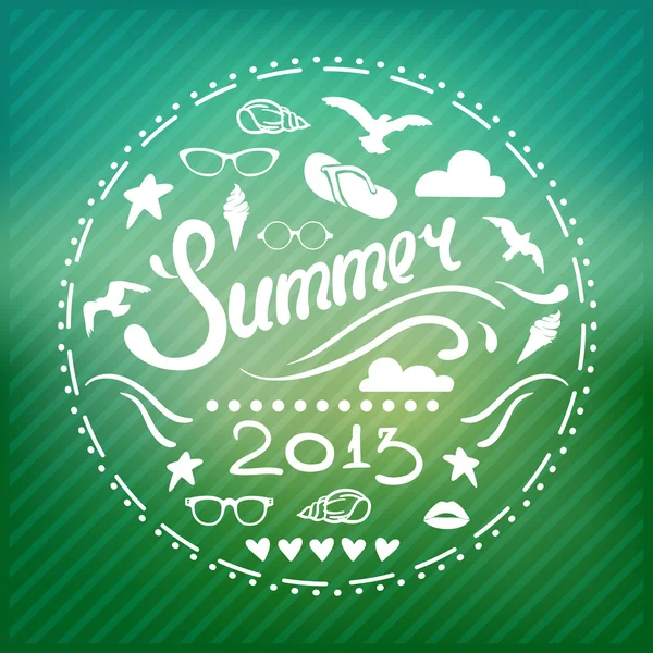 Креативный графический плакат для вашего дизайна. иконы летних эмблем — стоковый вектор