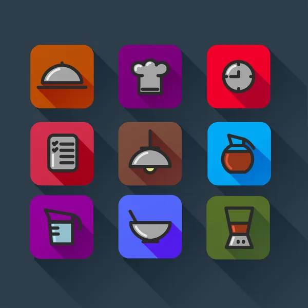 Iconos conjunto de cocina — Vector de stock