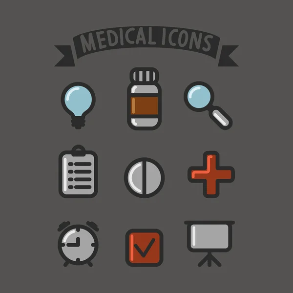 Set of web icons medical set icons — Stock Vector