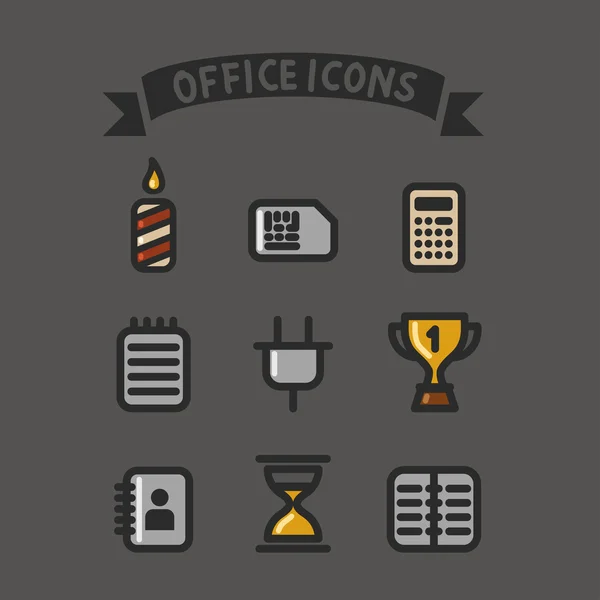 Vector office set icons — Stock Vector