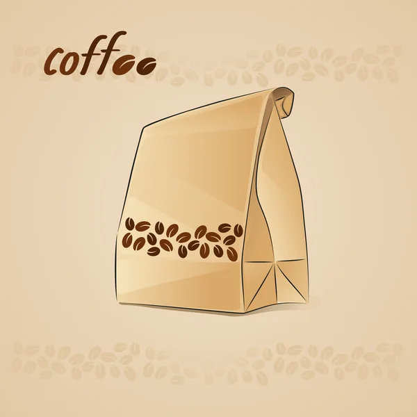 Papier vectoriel illustration paquet de café — Image vectorielle