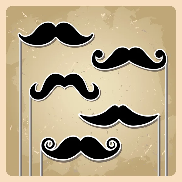 Ensemble vectoriel de moustache hipster — Image vectorielle