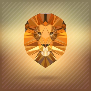 origami tarzında aslan