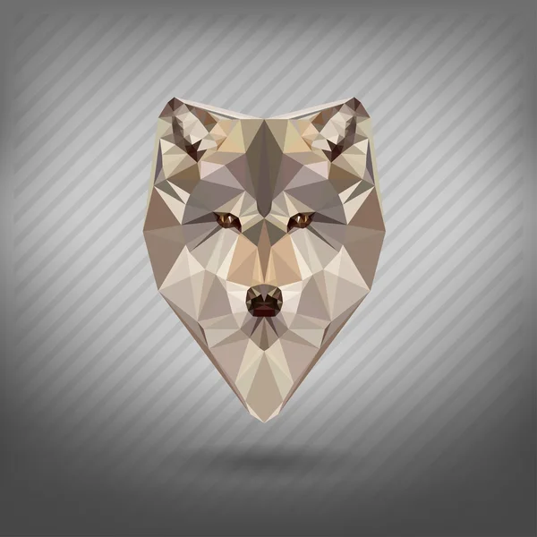 Abstracte driehoek veelhoekige wolf snuit origami dierlijke stijl — Stockvector