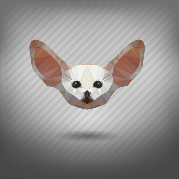 折り紙のスタイルで fennec キツネ — ストックベクタ