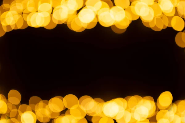 Hermoso Bokeh Natural Las Luces Amarillas Fondo Año Nuevo Navidad —  Fotos de Stock