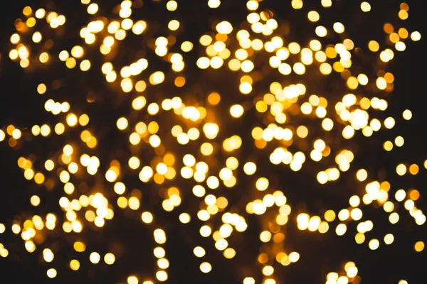 Hermoso Bokeh Natural Las Luces Amarillas Fondo Año Nuevo Navidad —  Fotos de Stock