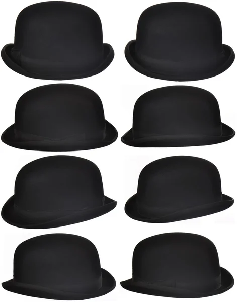 孤立的黑帽子集合 — 图库照片