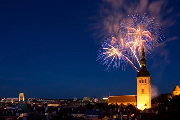 Pirotecnia en Tallin, Estonia —  Fotos de Stock