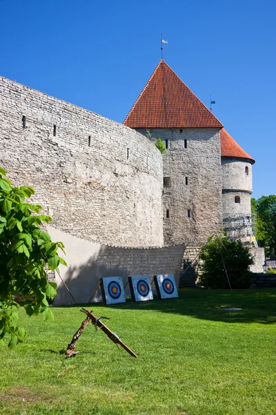 Armborst och mål och ridån väggen i tallinn — Stockfoto