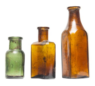 izole eski stil şişelerde