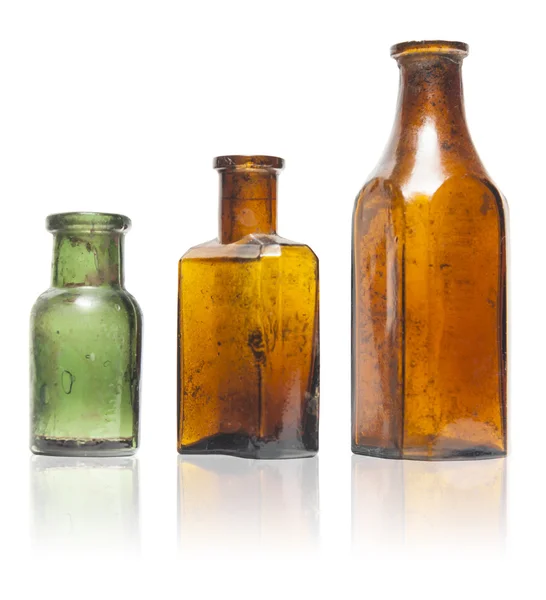 Izole eski stil şişelerde — Stok fotoğraf