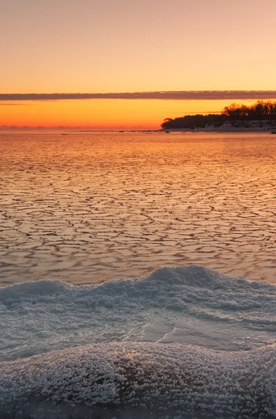 Sunrise, buzlu deniz — Stok fotoğraf