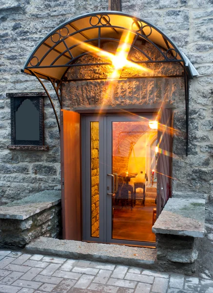 Illuminated entrance — Stock Photo, Image