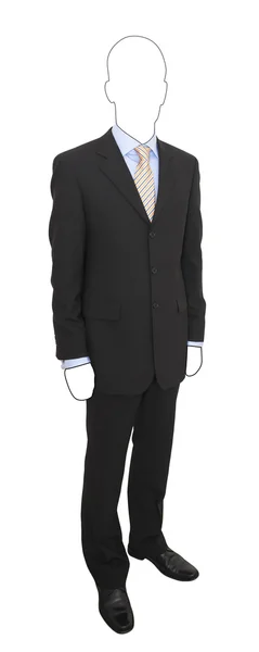 Isolated business man in black suit — Stock Photo, Image