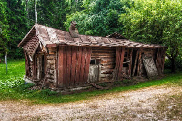 Samengevouwen houten woning — Stockfoto