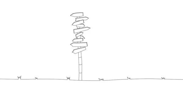 Ilustração de um poste de sinal — Fotografia de Stock