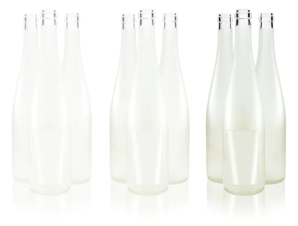 Isolated white wine bottles — Stock Photo, Image