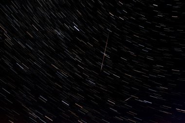 Star yollar ve düşen perseid gök