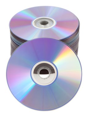 cd veya dvd diskleri kule yığınları