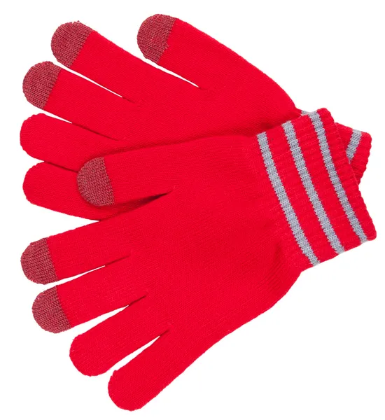 Rote Handschuhe mit Streifen — Stockfoto