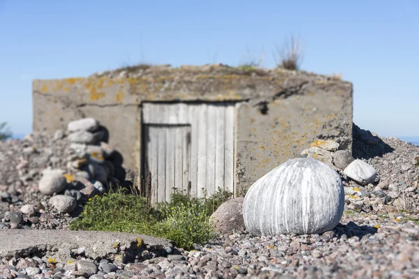 Kuşlar dışkı ile kaplı taş — Stok fotoğraf