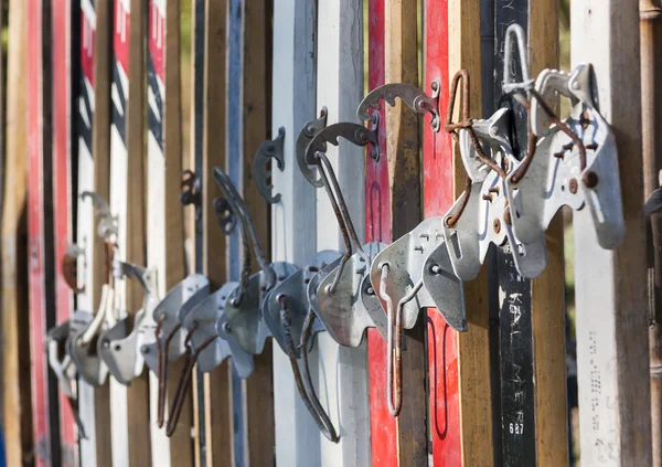 Ancient skis closeup — Stock Photo, Image