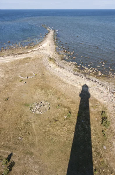 Uitzicht vanaf de top van een vuurtoren — Stockfoto