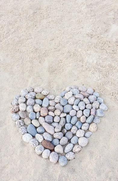 Srdce z kulaté kameny — Stock fotografie