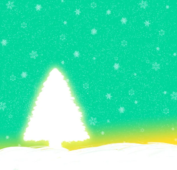 A fenyő zöld karácsonyi kártya — Stock Fotó