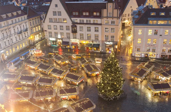 Noel pazarı, tallinn, Estonya — Stok fotoğraf