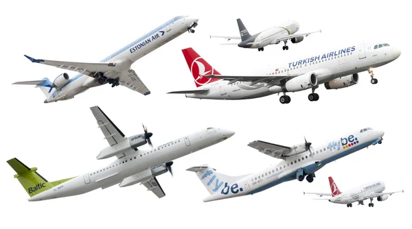 Μεμονωμένα αεροπλάνα των ευρωπαϊκών επιχειρήσεων Εικόνα Αρχείου