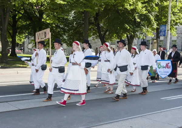 Парад свято Естонська національні пісні в Таллінні, Естонія — стокове фото