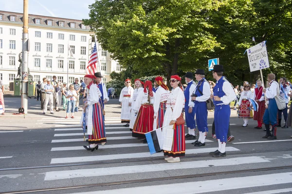 Parade van Estse nationale Songfestival in tallinn, Estland — Stockfoto