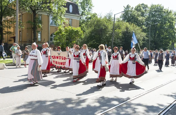 Parade af estisk nationalsang festival i Tallinn, Estland - Stock-foto