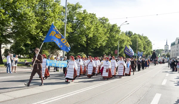 Parada festivalului național de cântece estonian din Tallinn, Estonia — Fotografie, imagine de stoc