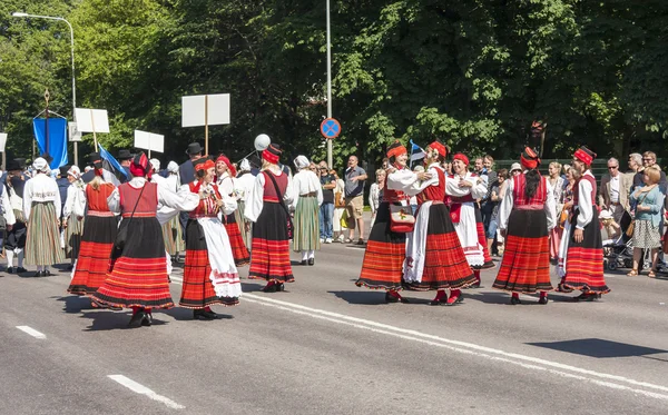 Παρέλαση του Φεστιβάλ Εσθονικό εθνικό τραγούδι στο Ταλίν, Εσθονία — Φωτογραφία Αρχείου