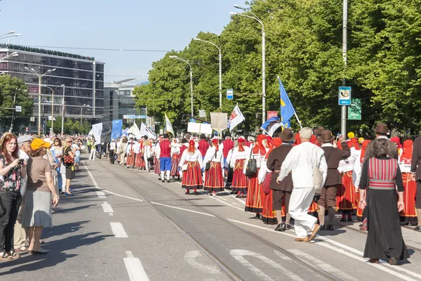 Geçit töreni Estonya ulusal şarkı Festivali, tallinn, Estonya — Stok fotoğraf