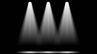 Stüdyoda çizgiler ve spot ışıkları olan koyu arkaplan, özel efekt, soyut ve desenli aydınlatma