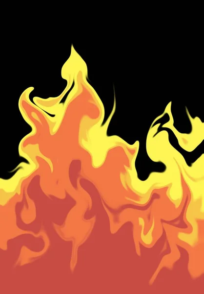 Реалистичный Дизайн Огненного Векторного Огня Горячий Огонь Черном Фоне — стоковое фото