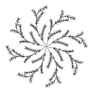 Beyaz arkaplanda izole edilmiş çiçek çizimi çizimi