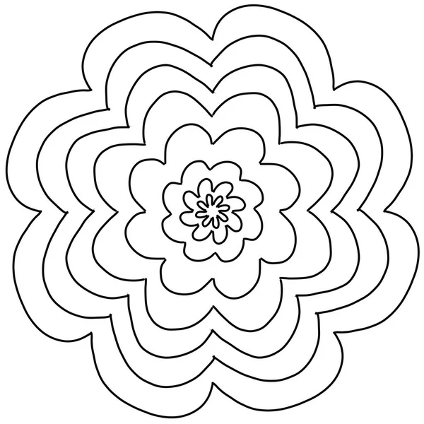 Vector Hand Drawn Line Art Drawing Flower Sketch Linha Desenho — Fotografia de Stock