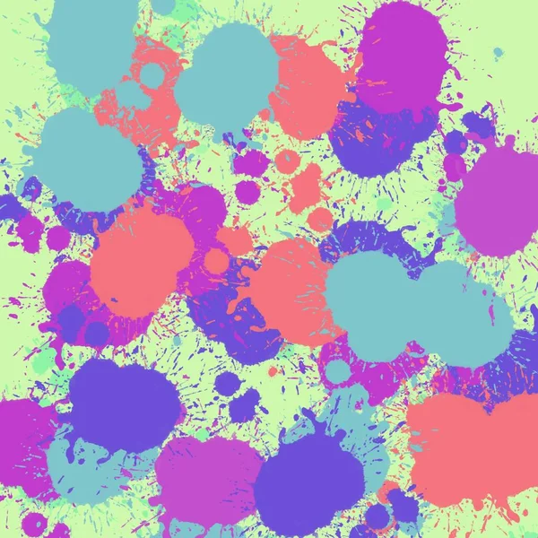 Abstrakte Kunst Mehrfarbige Flecken Freie Form Farbtone Pinsel Auf Buntem — Stockfoto