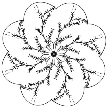 Beyaz zemin üzerine gül izole illüstrasyon kroki çizim
