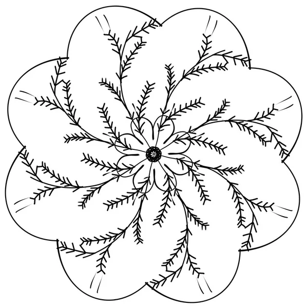 Schets Lijntekening Van Roos Geïsoleerde Illustratie Witte Achtergrond — Stockfoto