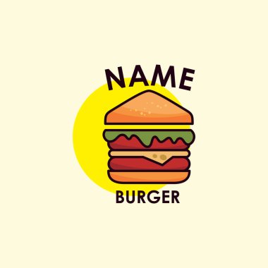 Burger logo tasarımı premium vektörü