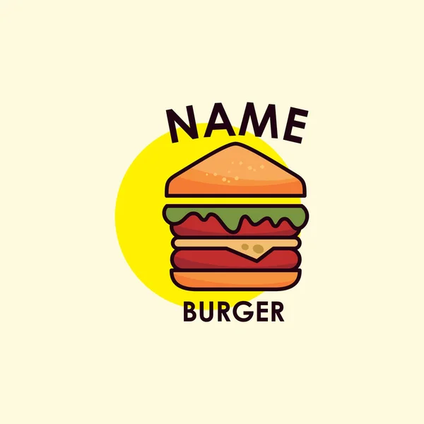 Burger Logo Design Premium Vector — Vector de stock