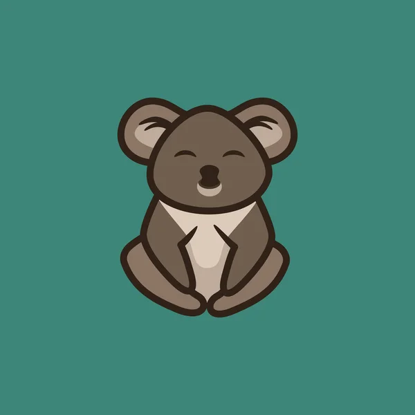 Niedliche Koala Logo Design Illustration Vektor — Stockvektor