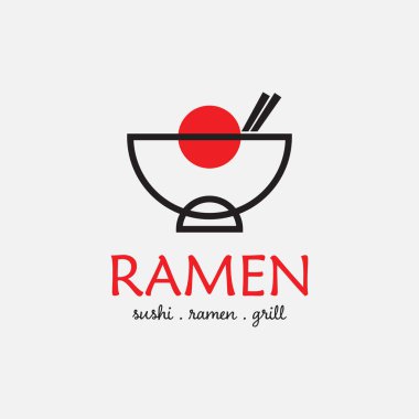 Japanese noodle Logo, Ramen Design Template